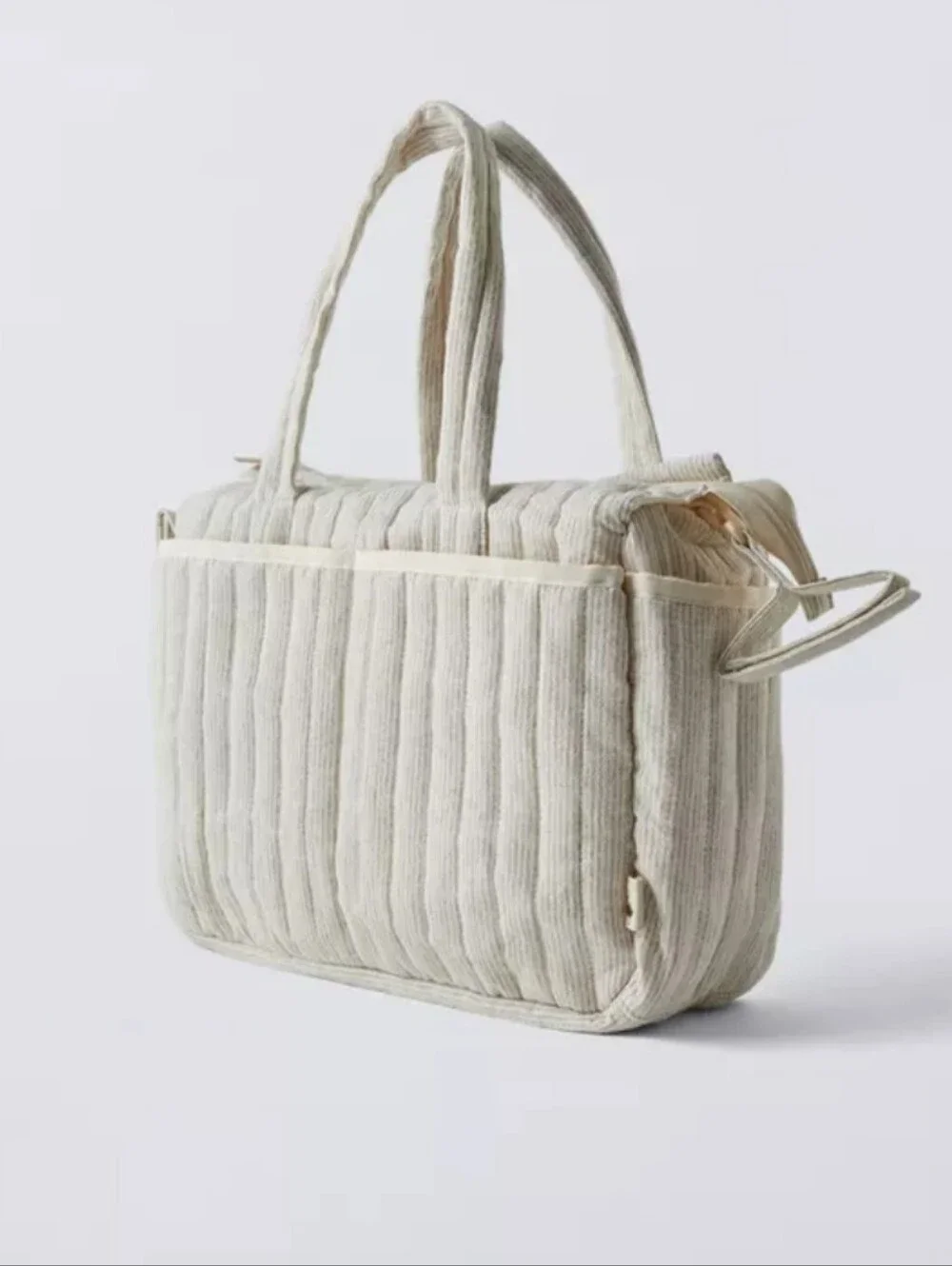 NWOT Zara Quilted Cream And Striped Baby Bag
